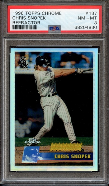 1996 TOPPS CHROME 137 CHRIS SNOPEK REFRACTOR PSA NM-MT 8