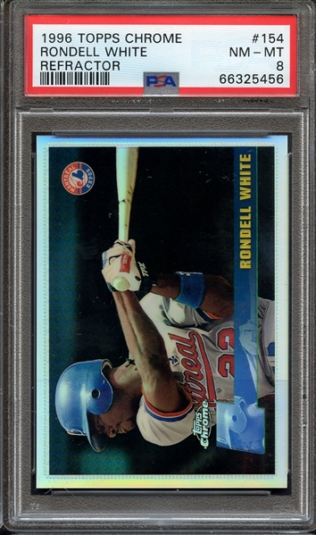 1996 TOPPS CHROME 154 RONDELL WHITE REFRACTOR PSA NM-MT 8