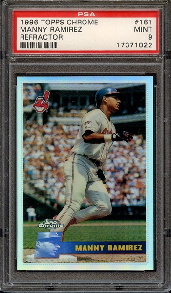 1996 TOPPS CHROME 161 MANNY RAMIREZ REFRACTOR PSA MINT 9