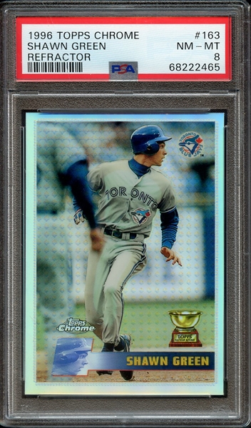 1996 TOPPS CHROME 163 SHAWN GREEN REFRACTOR PSA NM-MT 8