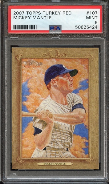 2007 TOPPS TURKEY RED 107 MICKEY MANTLE PSA MINT 9