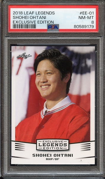 2018 LEAF OHTANI LEGENDS EXCLUSIVE EDITION EE-01 SHOHEI OHTANI EXCLUSIVE EDITION PSA NM-MT 8