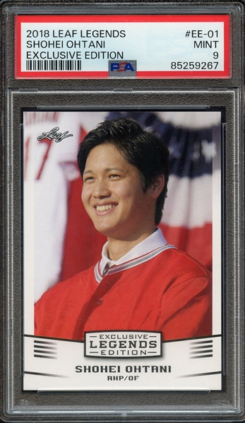 2018 LEAF OHTANI LEGENDS EXCLUSIVE EDITION EE-01 SHOHEI OHTANI EXCLUSIVE EDITION PSA MINT 9