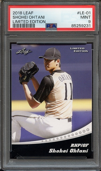 2018 LEAF OHTANI RETAIL LE-01 SHOHEI OHTANI LIMITED EDITION PSA MINT 9