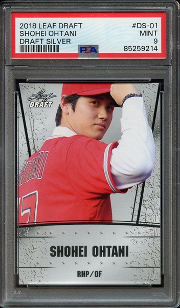 2018 LEAF DRAFT OHTANI DRAFT SILVER DS-01 SHOHEI OHTANI DRAFT SILVER PSA MINT 9