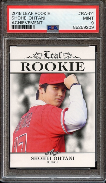 2018 LEAF ROOKIE OHTANI ACHIEVEMENT RA-01 SHOHEI OHTANI ACHIEVEMENT PSA MINT 9