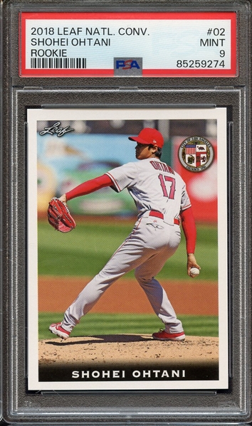 2018 LEAF NATIONAL CONVENTION SHOHEI OHTANI ROOKIE 02 SHOHEI OHTANI ROOKIE PSA MINT 9