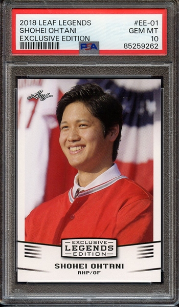 2018 LEAF OHTANI LEGENDS EXCLUSIVE EDITION EE-01 SHOHEI OHTANI EXCLUSIVE EDITION PSA GEM MT 10