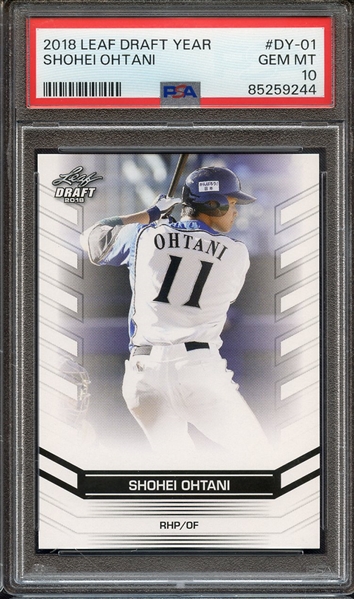 2018 LEAF OHTANI DRAFT YEAR DY-01 SHOHEI OHTANI PSA GEM MT 10