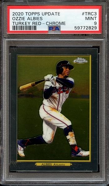 2020 TOPPS UPDATE TURKEY RED TRC3 OZZIE ALBIES TURKEY RED-CHROME PSA MINT 9