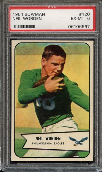 1954 BOWMAN 120 NEIL WORDEN PSA EX-MT 6