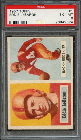 1957 TOPPS 1 EDDIE LeBARON PSA EX-MT 6