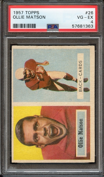 1957 TOPPS 26 OLLIE MATSON PSA VG-EX 4