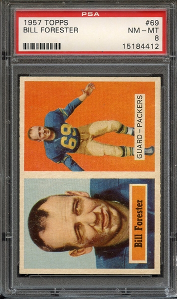 1957 TOPPS 69 BILL FORESTER PSA NM-MT 8