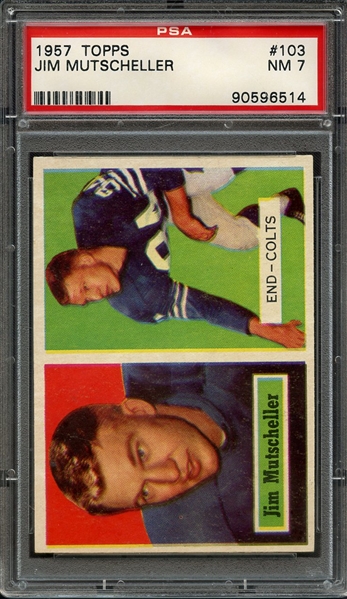 1957 TOPPS 103 JIM MUTSCHELLER PSA NM 7