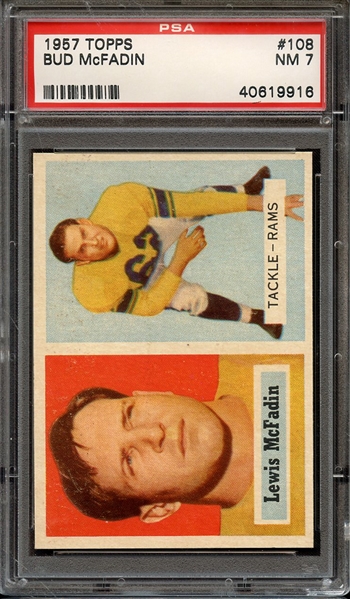 1957 TOPPS 108 BUD McFADIN PSA NM 7