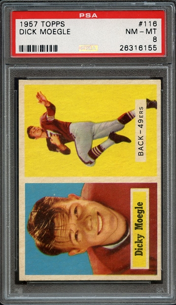 1957 TOPPS 116 DICK MOEGLE PSA NM-MT 8