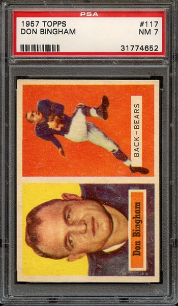 1957 TOPPS 117 DON BINGHAM PSA NM 7