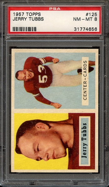 1957 TOPPS 125 JERRY TUBBS PSA NM-MT 8