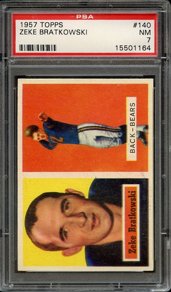 1957 TOPPS 140 ZEKE BRATKOWSKI PSA NM 7