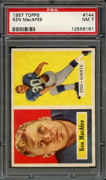 1957 TOPPS 144 KEN MacAFEE PSA NM 7