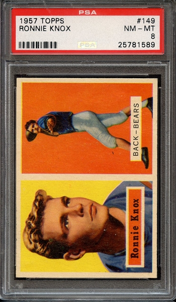 1957 TOPPS 149 RONNIE KNOX PSA NM-MT 8