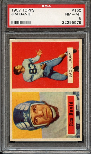 1957 TOPPS 150 JIM DAVID PSA NM-MT 8