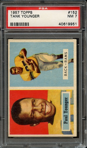 1957 TOPPS 152 TANK YOUNGER PSA NM 7