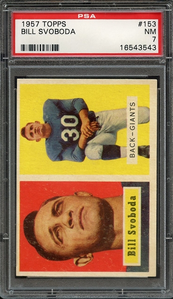 1957 TOPPS 153 BILL SVOBODA PSA NM 7