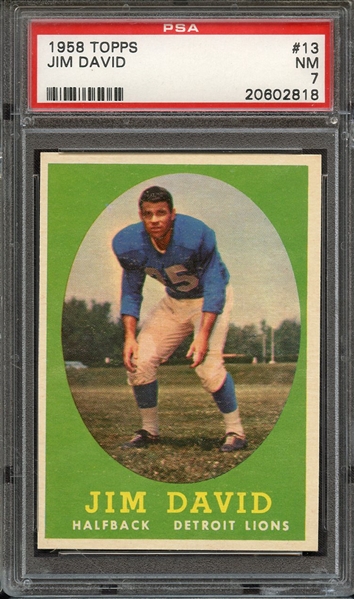 1958 TOPPS 13 JIM DAVID PSA NM 7