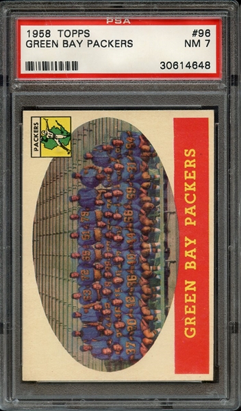 1958 TOPPS 96 GREEN BAY PACKERS PSA NM 7