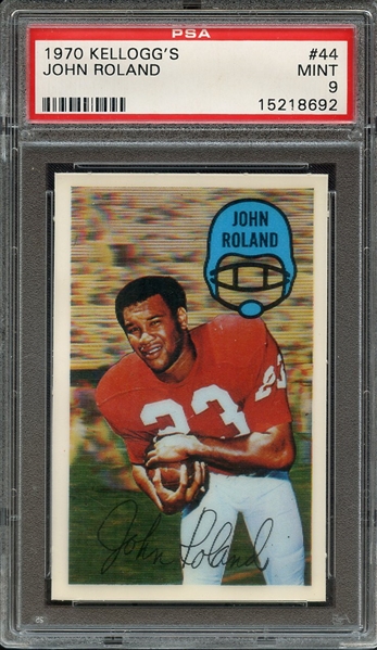 1970 KELLOGG'S 44 JOHN ROLAND PSA MINT 9