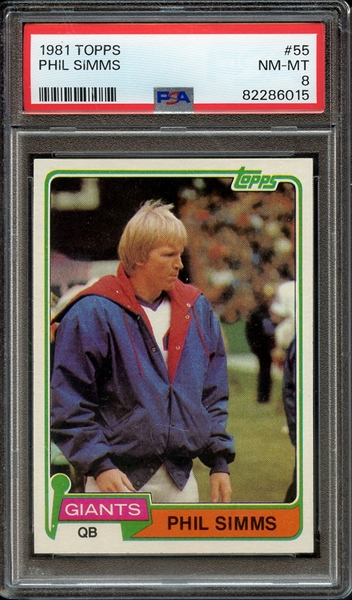 1981 TOPPS 55 PHIL SIMMS PSA NM-MT 8