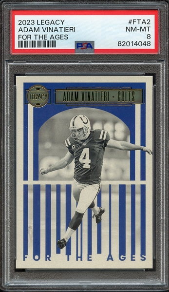 2023 PANINI LEGACY FOR THE AGES FTA2 ADAM VINATIERI PSA NM-MT 8