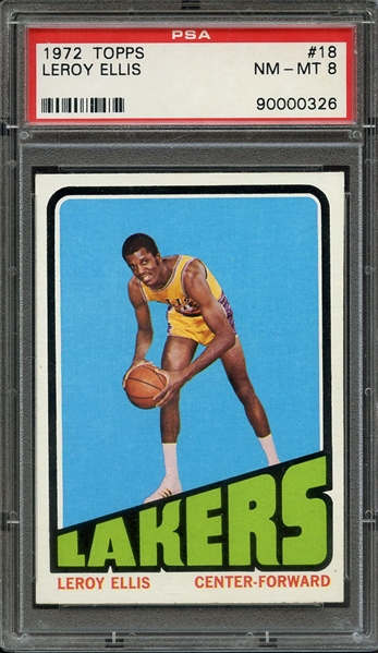 1972 TOPPS 18 LEROY ELLIS PSA NM-MT 8 * CRACKED CASE *