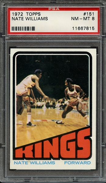 1972 TOPPS 151 NATE WILLIAMS PSA NM-MT 8