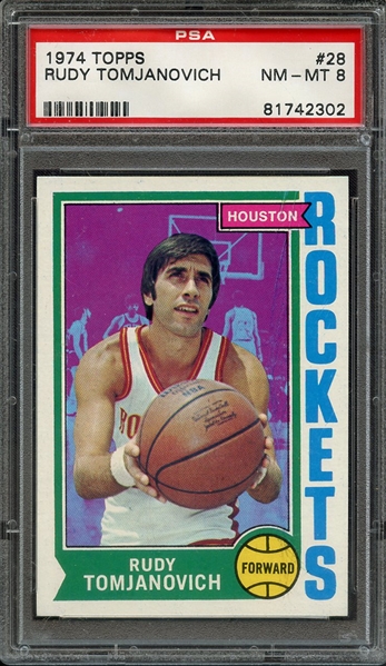 1974 TOPPS 28 RUDY TOMJANOVICH PSA NM-MT 8