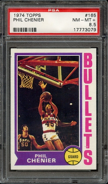 1974 TOPPS 165 PHIL CHENIER PSA NM-MT+ 8.5