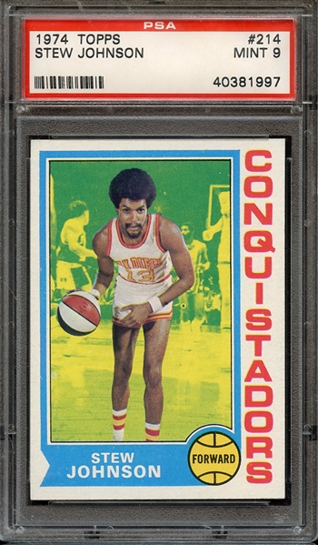 1974 TOPPS 214 STEW JOHNSON PSA MINT 9