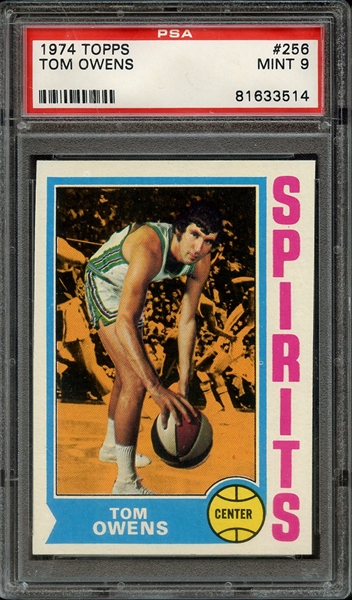 1974 TOPPS 256 TOM OWENS PSA MINT 9