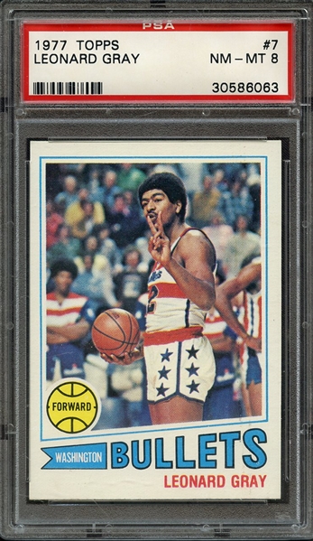 1977 TOPPS 7 LEONARD GRAY PSA NM-MT 8