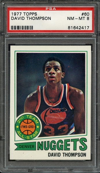 1977 TOPPS 60 DAVID THOMPSON PSA NM-MT 8