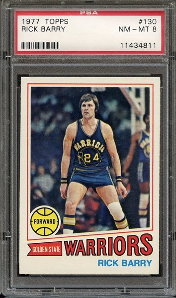 1977 TOPPS 130 RICK BARRY PSA NM-MT 8