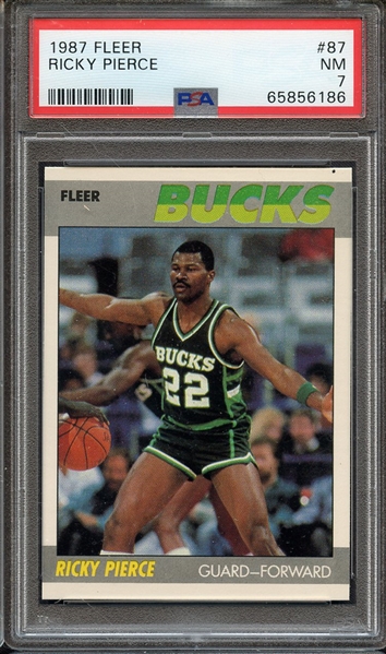 1987 FLEER 87 RICKY PIERCE PSA NM 7