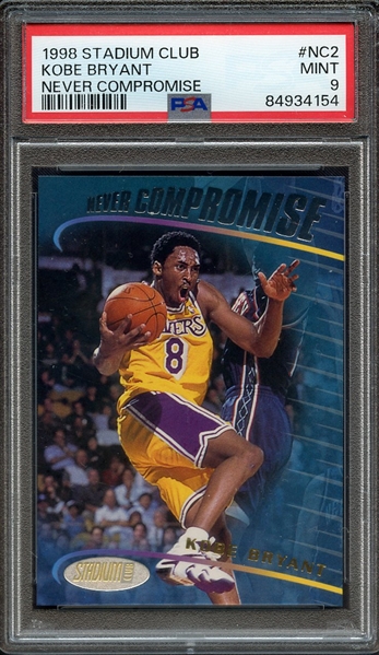 1998 STADIUM CLUB NEVER COMPROMISE NC2 KOBE BRYANT NEVER COMPROMISE PSA MINT 9