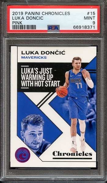 2019 PANINI CHRONICLES 15 LUKA DONCIC PINK PSA MINT 9