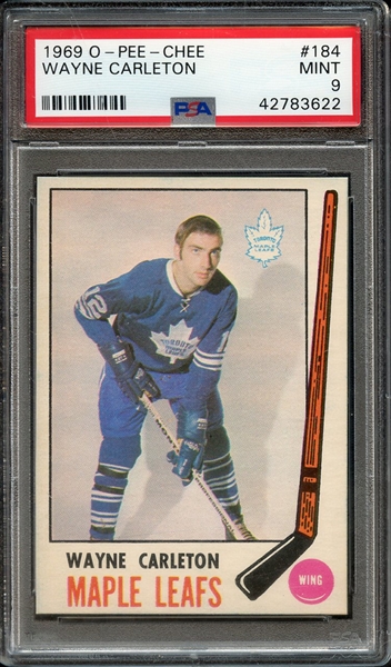 1969 O-PEE-CHEE 184 WAYNE CARLETON PSA MINT 9