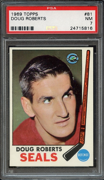 1969 TOPPS 81 DOUG ROBERTS PSA NM 7