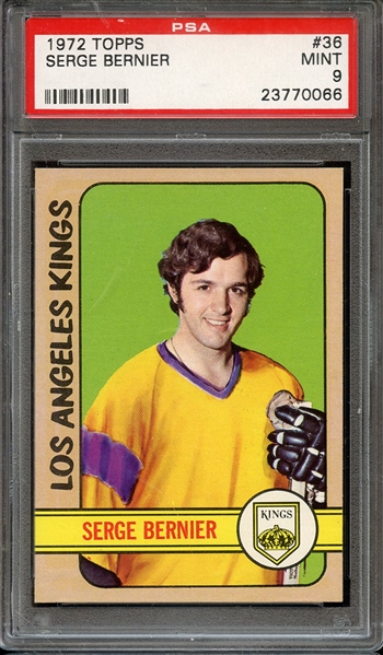 1972 TOPPS 36 SERGE BERNIER PSA MINT 9