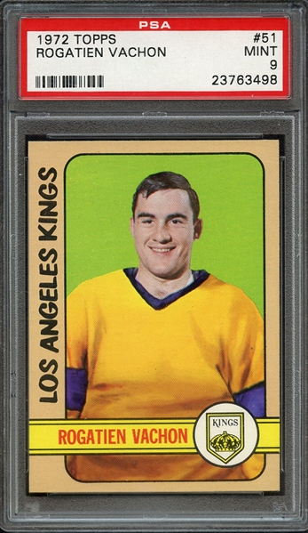 1972 TOPPS 51 ROGATIEN VACHON PSA MINT 9